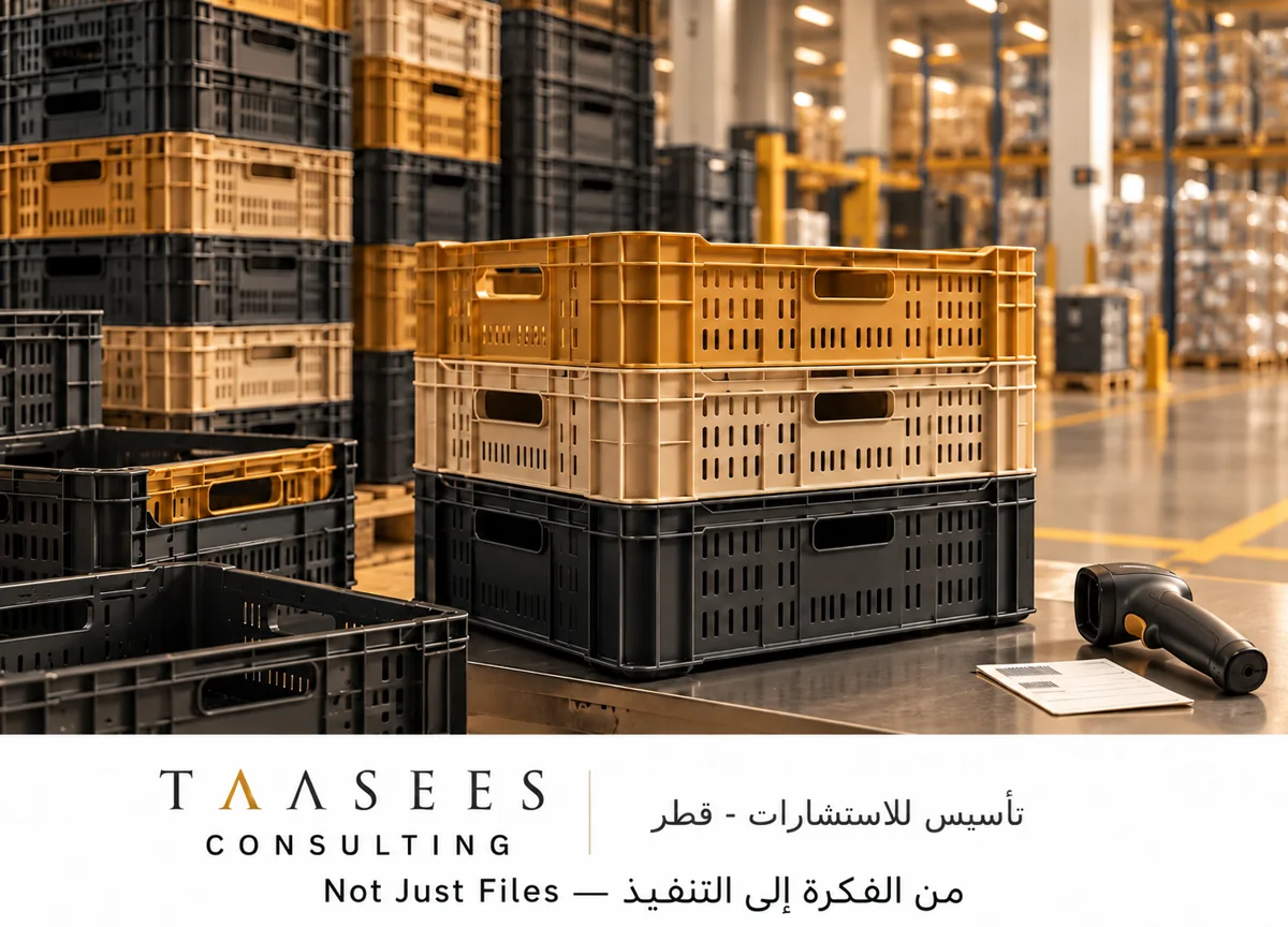 صناديق تغليف قابلة للتكديس وإعادة الاستخدام مع أداة تتبع