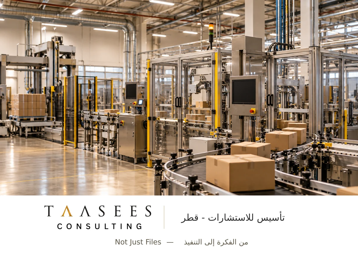 خط إنتاج آلي يمثل الاستثمار في تطوير مصنع