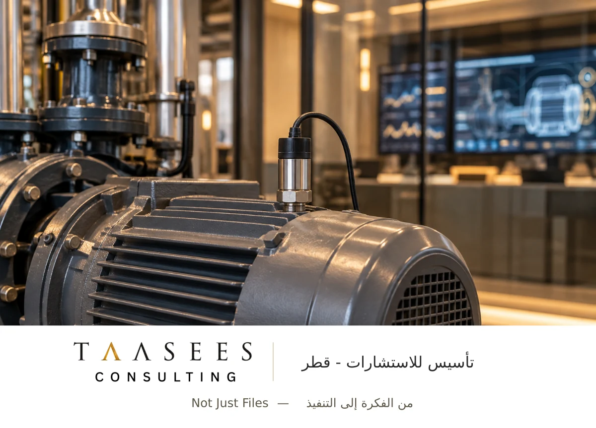 حساس حالة مثبت على محرك صناعي لتوضيح الصيانة التنبؤية للمصانع
