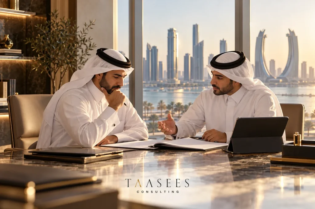 شريكان قطريان يراجعان تنظيم العلاقة التجارية