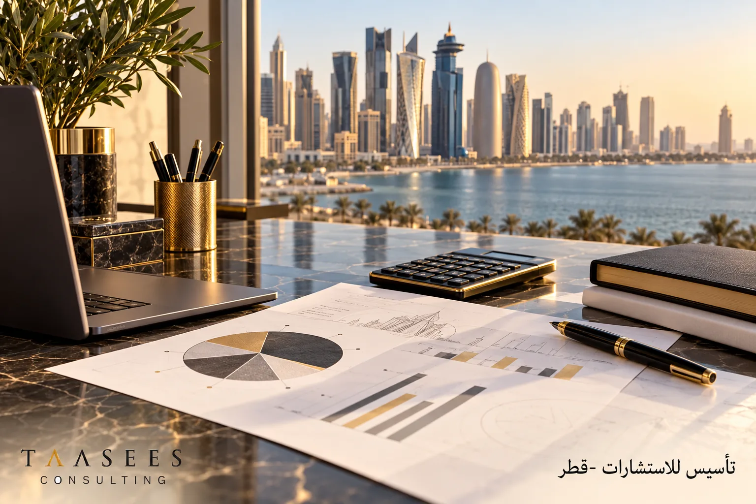 أوراق وحاسبة لمراجعة مساهمات الشركاء والتمويل