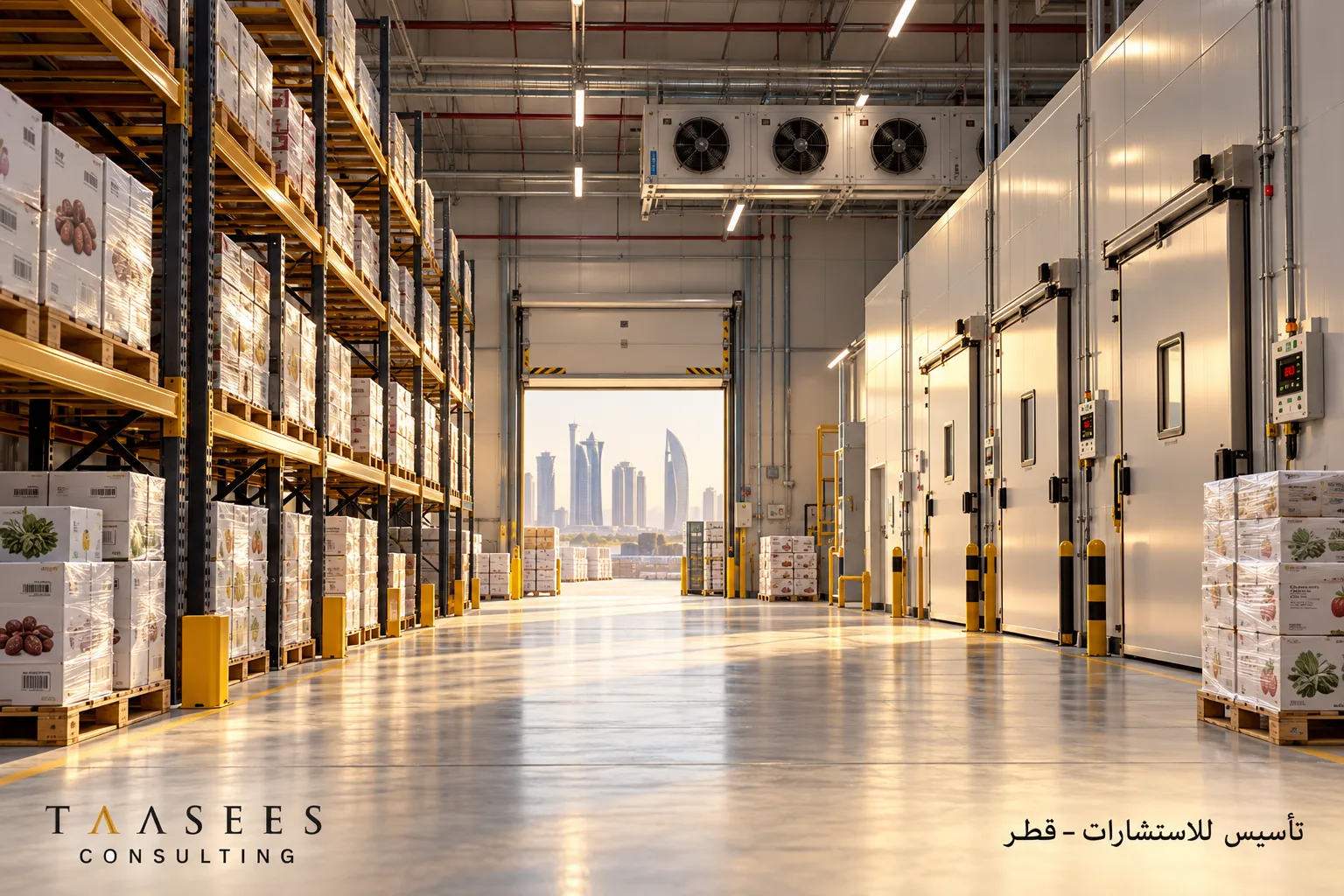 رفوف طبالي وغرف مبردة لتقييم السعة القابلة للبيع