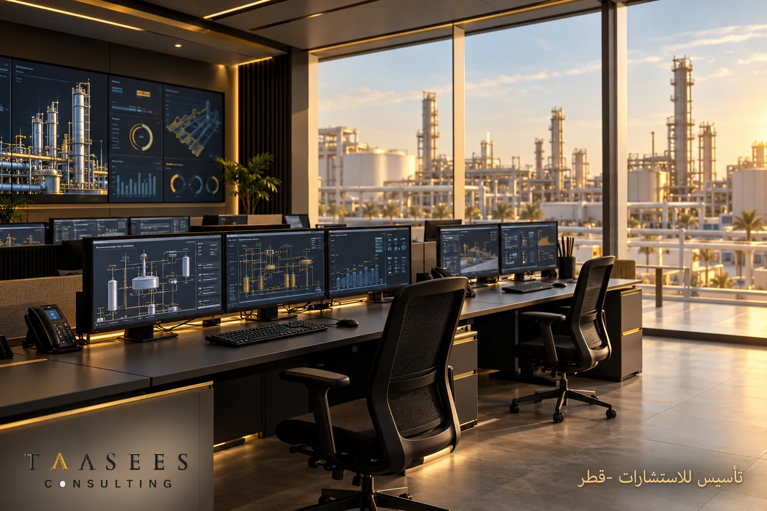غرفة تحكم لمتابعة بيانات المصنع وأولويات التحول الرقمي